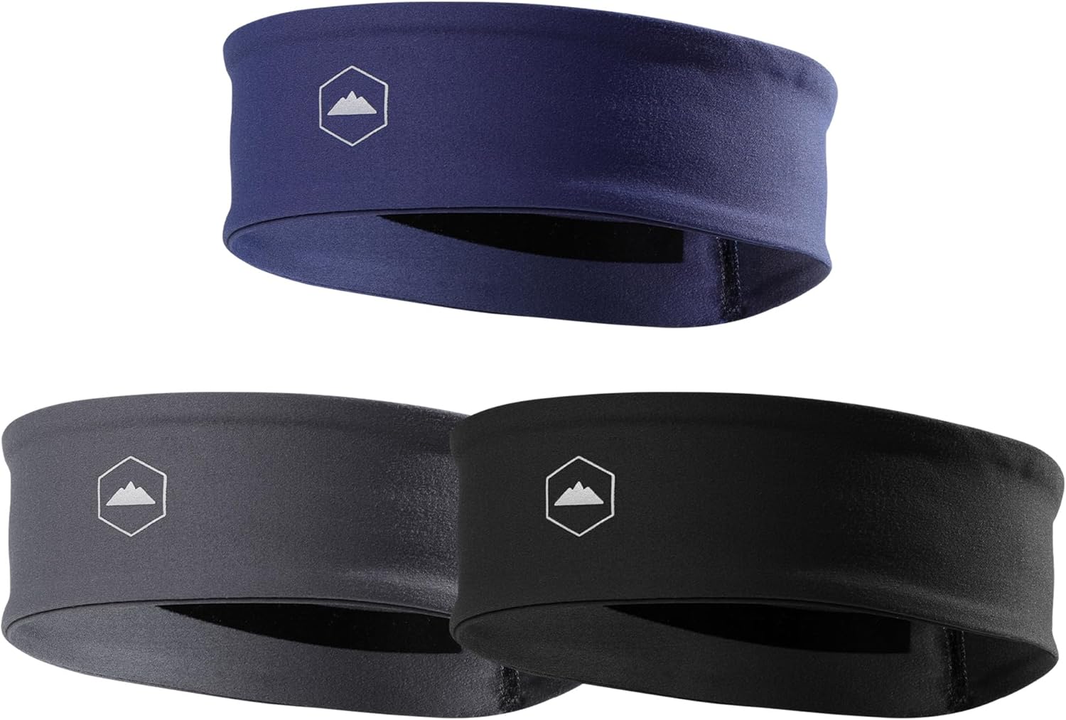 Tough Headwear Workout Headband Set - Sweat-Wicking Sweat Band - Non-Slip Gym Accessories for Men - Wide Headband Pack