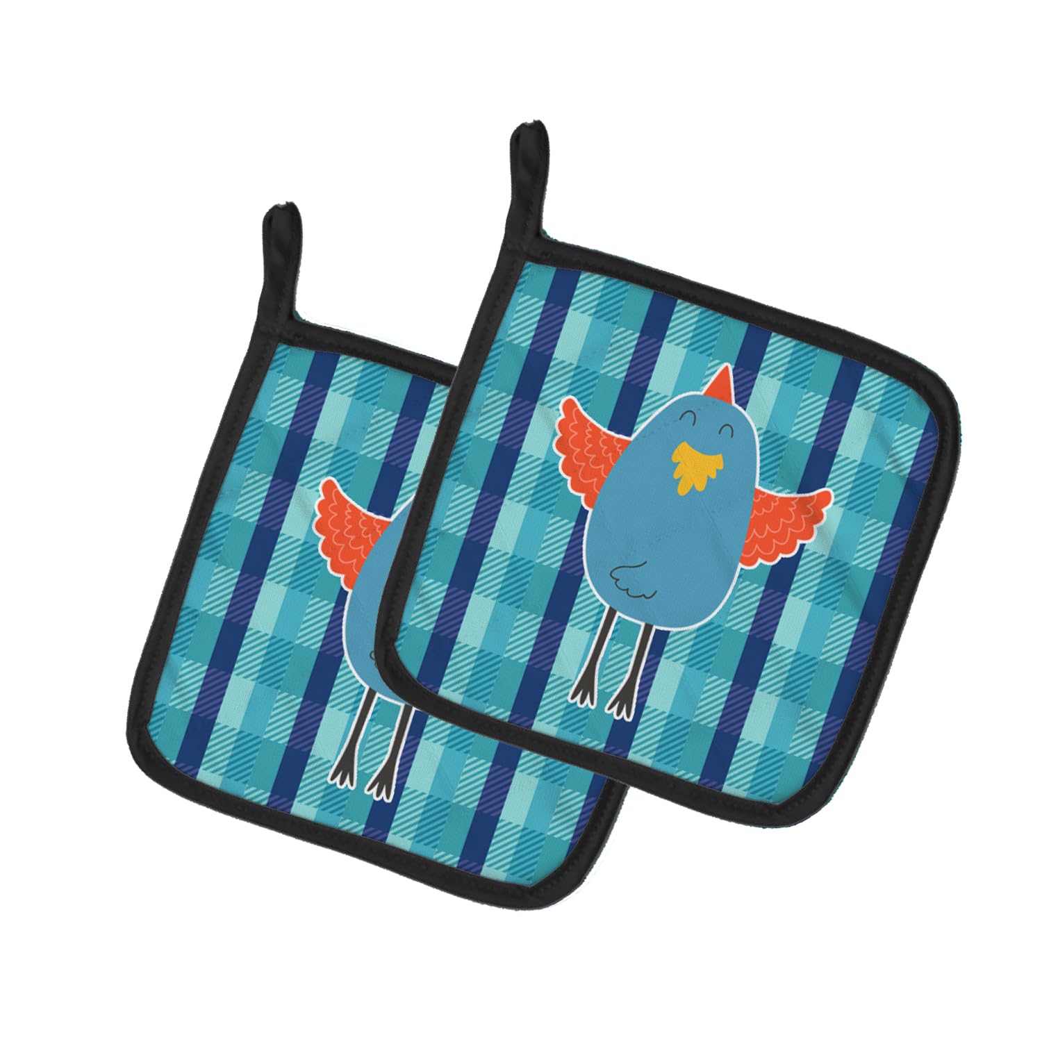 Agarraderas bb6782pthd multicolor de pollo azul de 7,5 x 7,5 cm para cocina