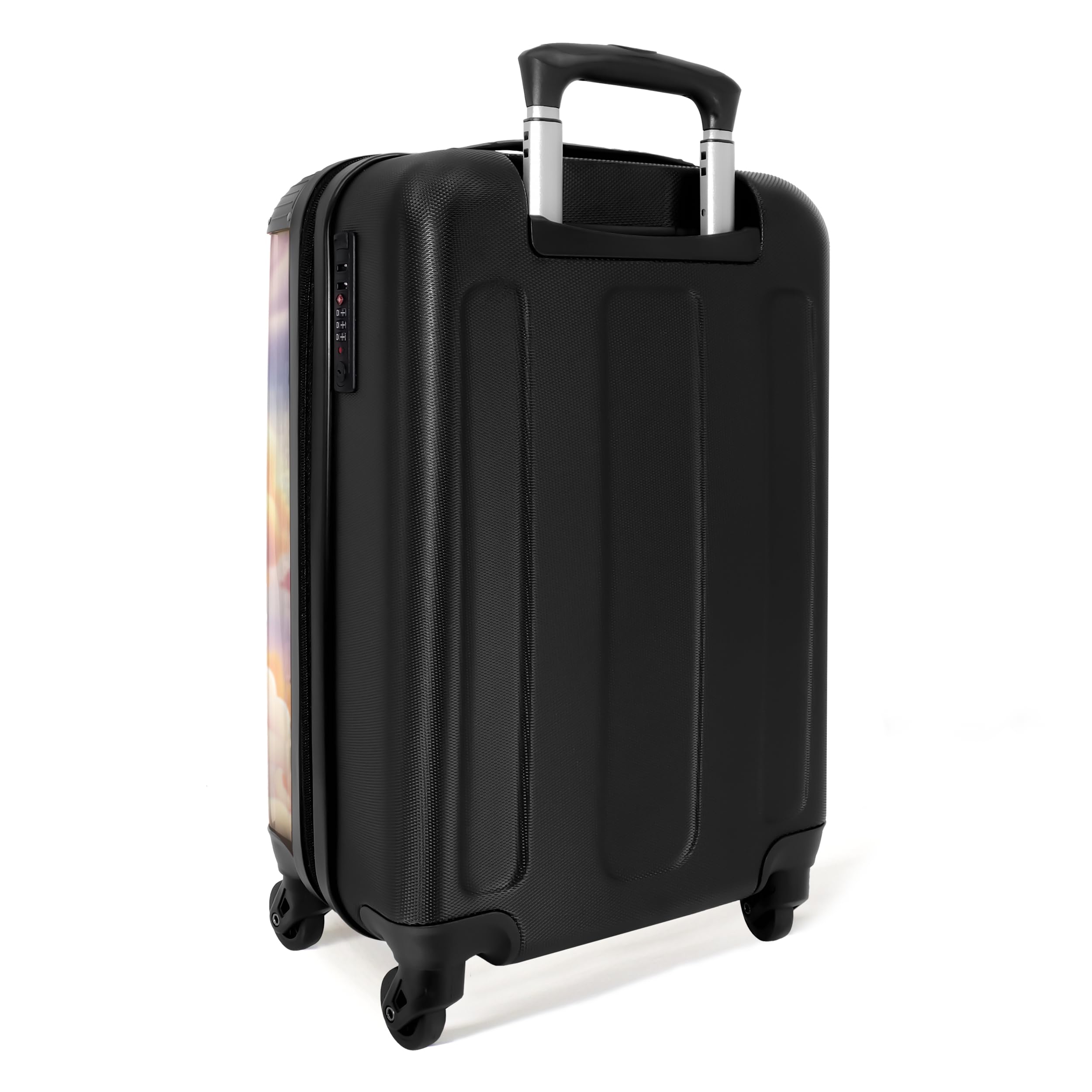 NoBoringSuitcases.com Valise Enfant Cabine Personnalisable, Bagages Fille, Roulette 55x35x25cm (Princesse, Licorne - Rose-Blanc)