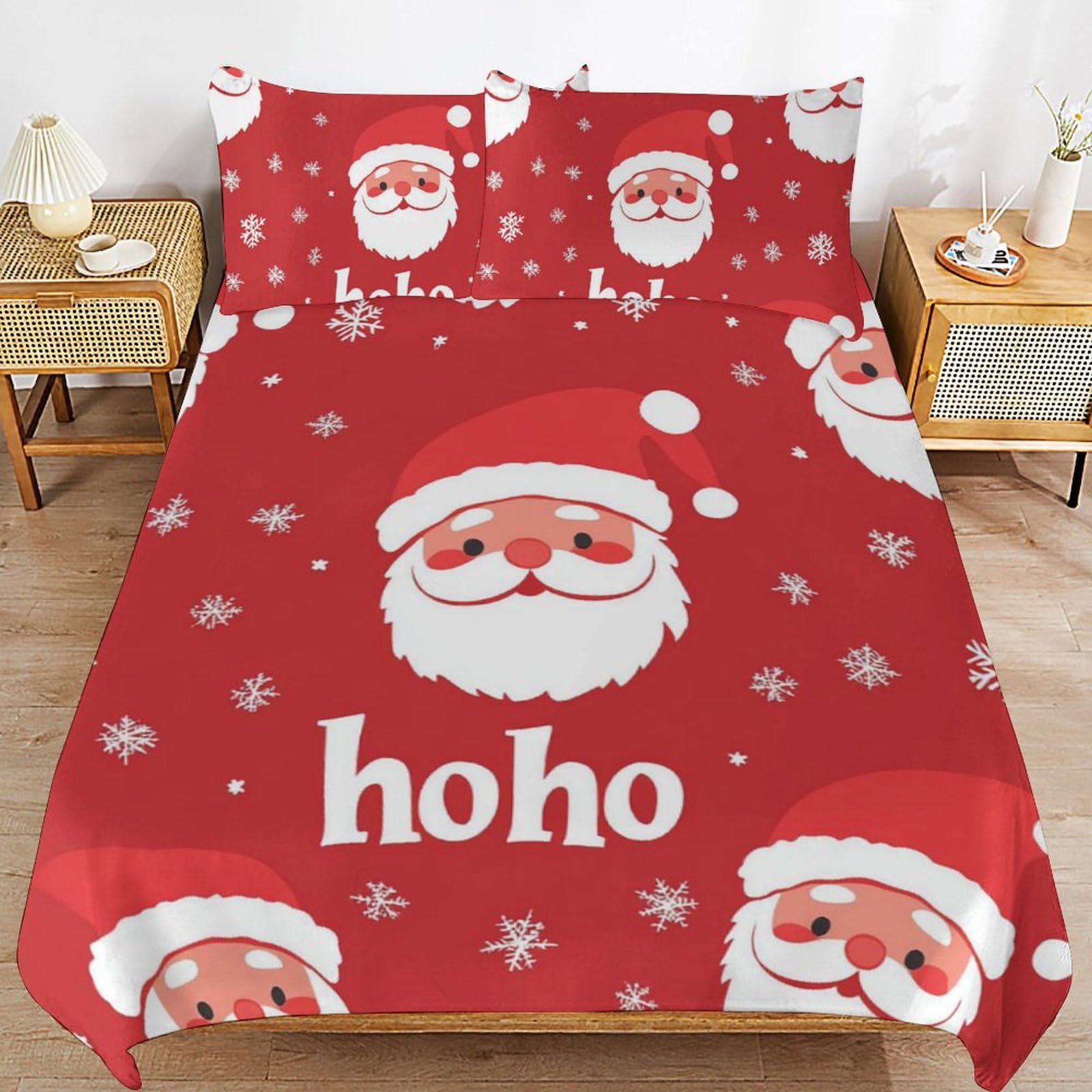 Juego de cama navideño de microfibra de 3 piezas con fundas para niños