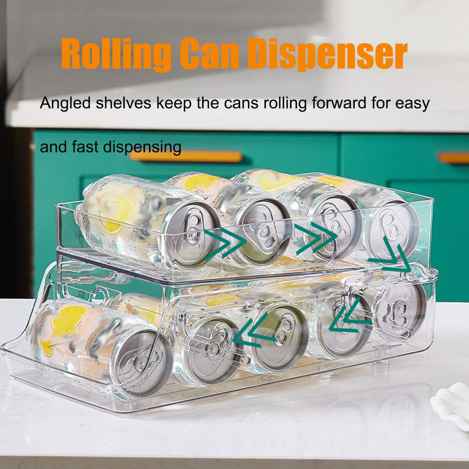 Kühlschrank Organizer Dosen Getränkedosenspender Für Kühlschrank, Automatisch Rollender Getränke-Organizer-Halter Für Kühlschrank, Faltbare Organizer-Aufbewahrung