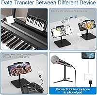 Vista 4 de Apple Lightning a tarjeta SD y TF Adaptador de cámara USB para iPhone/iPad, lector de tarjetas 3 en 1 USB Dongle para unidad flash USB, teclado