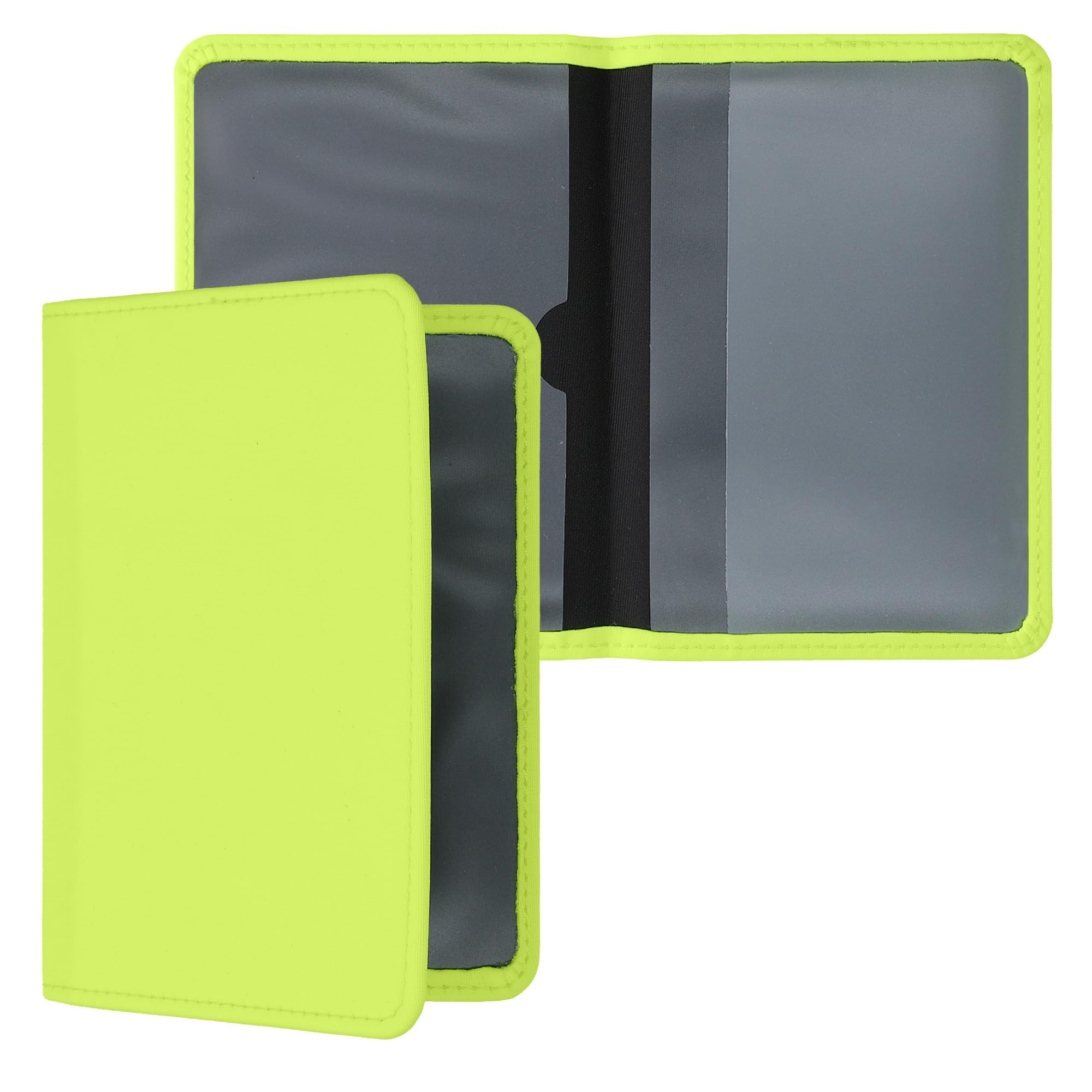 Porte-permis Et Documents Kwmobile - Simili Cuir Vert Foncé, Compartiments Multiples, Avec Boussole - 9,2x13cm Plié