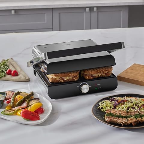 Homend Grilliant 1349H 4 Dilim Kapasiteli Gövdeli Döküm Plakalı Tost ve Izgara Makinesi Inox 2000W