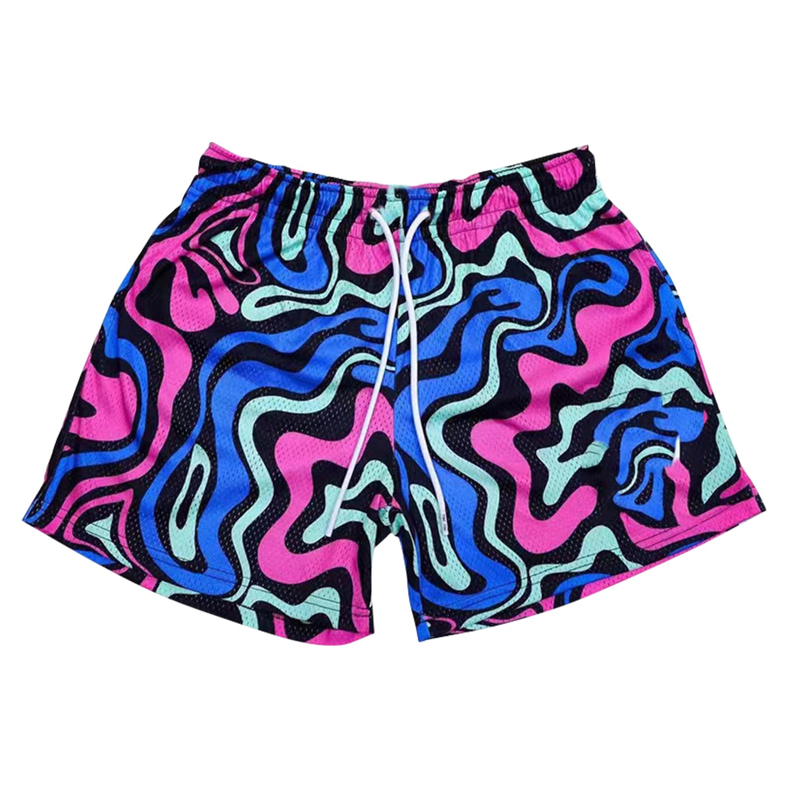 LEEYUSEN Mens Graphic Shorts Casual Drawstring Running Workout Streetwear Lightweight Basketball Shorts