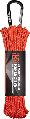 GEAR AID 175 cuerda de paracaídas, ligera y visible para asegurar lonas y tiendas de campaña, o para usar como tendedero para camping, senderismo y
