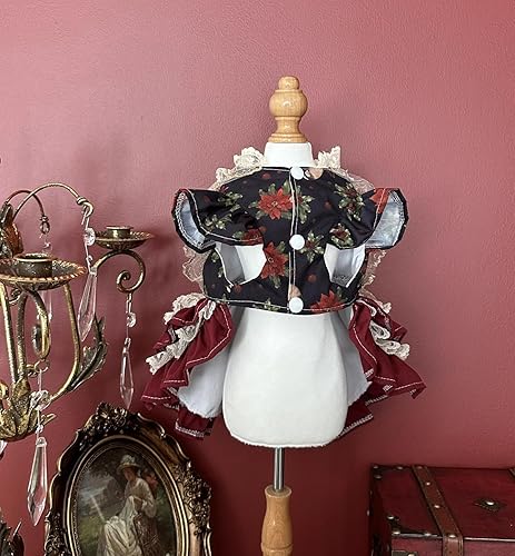 Miniatura 2 de Vestido de Princesa de Encaje Dulce y Elegante para Perros Cachorro EXTRA Pequeños y Pequeños A-Rojo Vino Grande