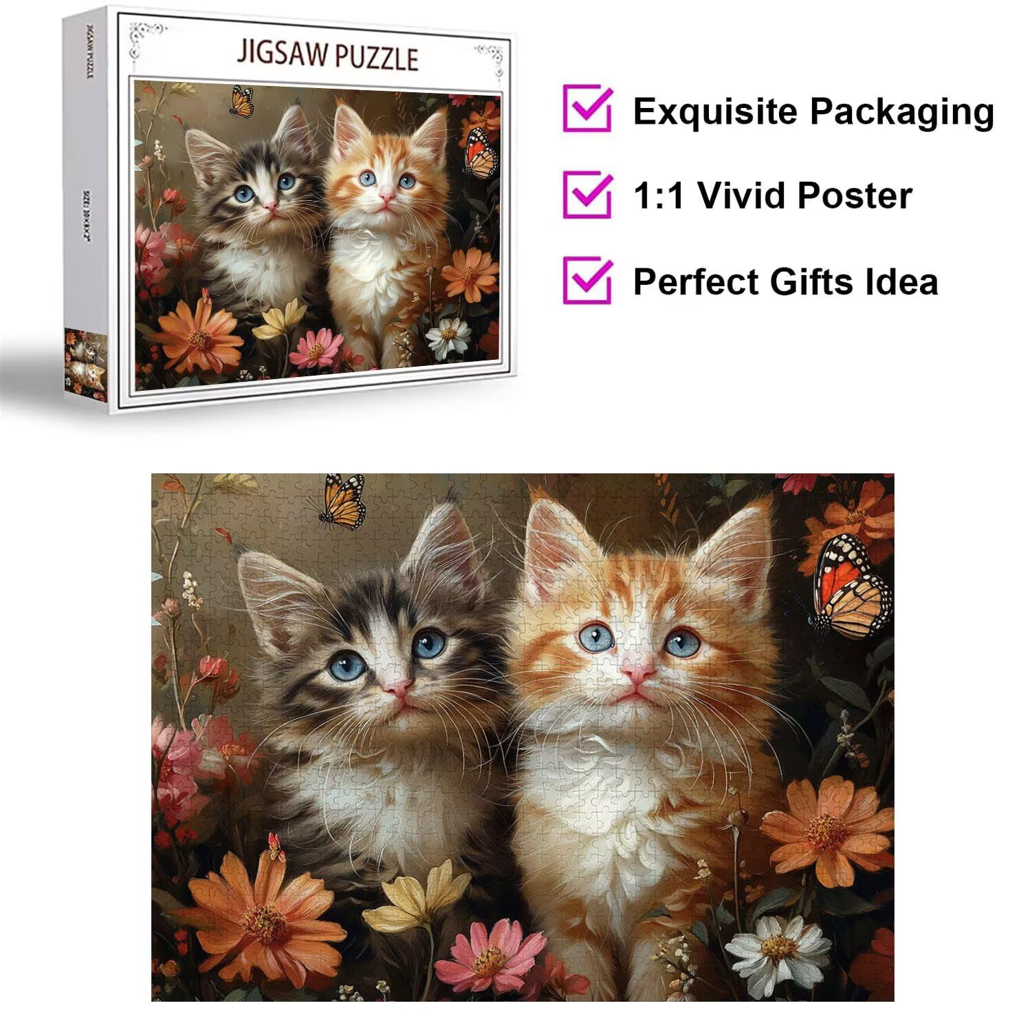 Puzzle 5000 Pezzi Fiori Puzzle Adulti, Gioco Educativo, n-301 | Jigsaw Puzzles gatto, Impossibile Difficile Sfida, Classici Gioco Familiare, Giochi Divertenti, Idee Regalo