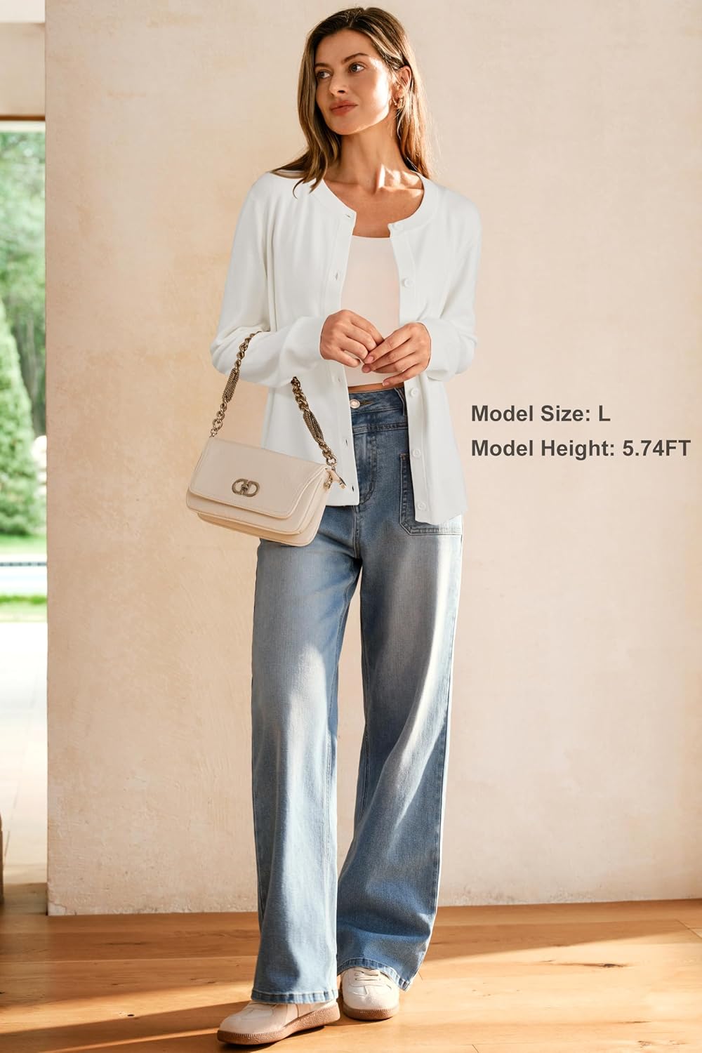 Arach&Cloz Women's Wool Blend Lightweight Spring Business Casual Cardigan Sweaters Tops - Image 6