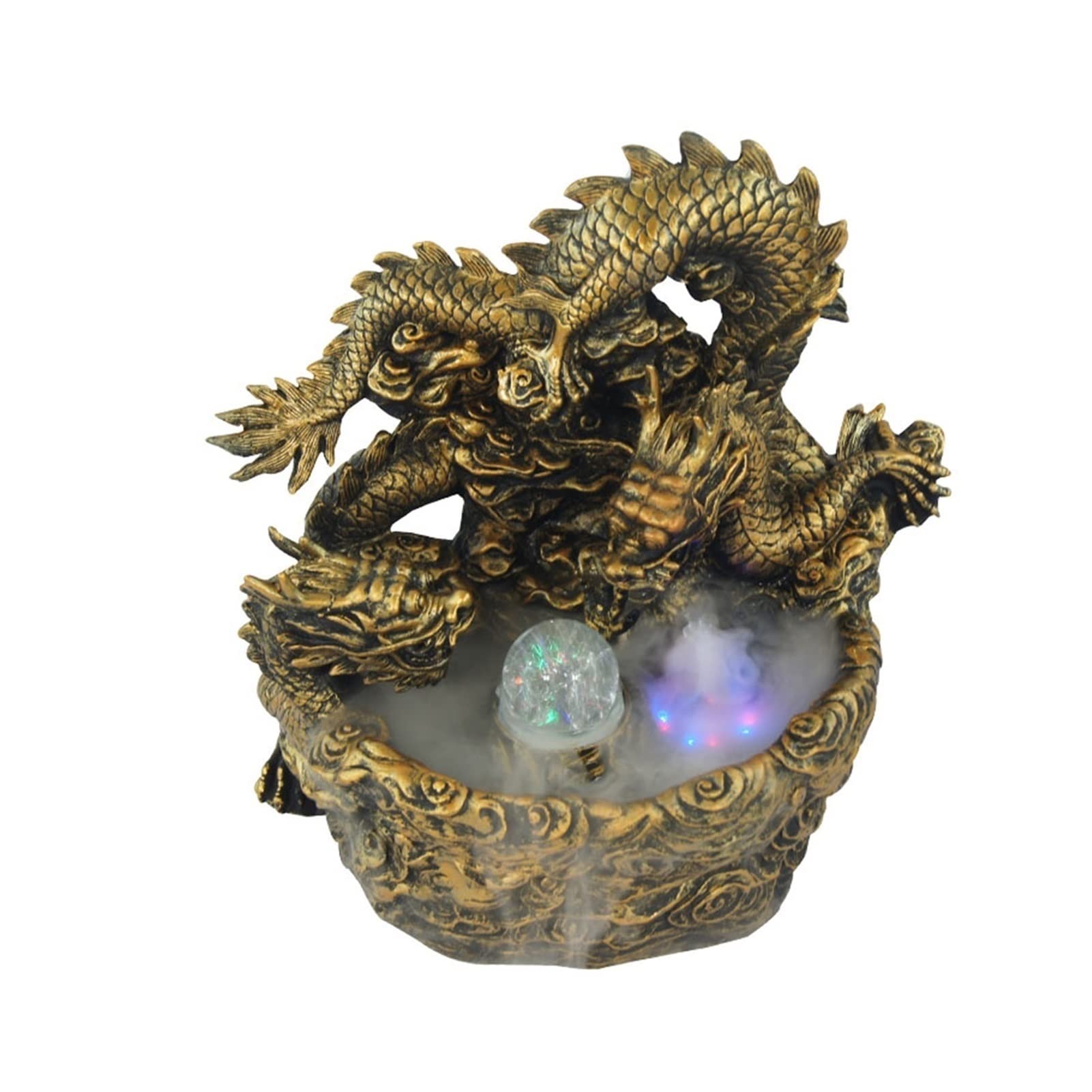 Fontaine cascade de bureau double dragon pour décor de maison