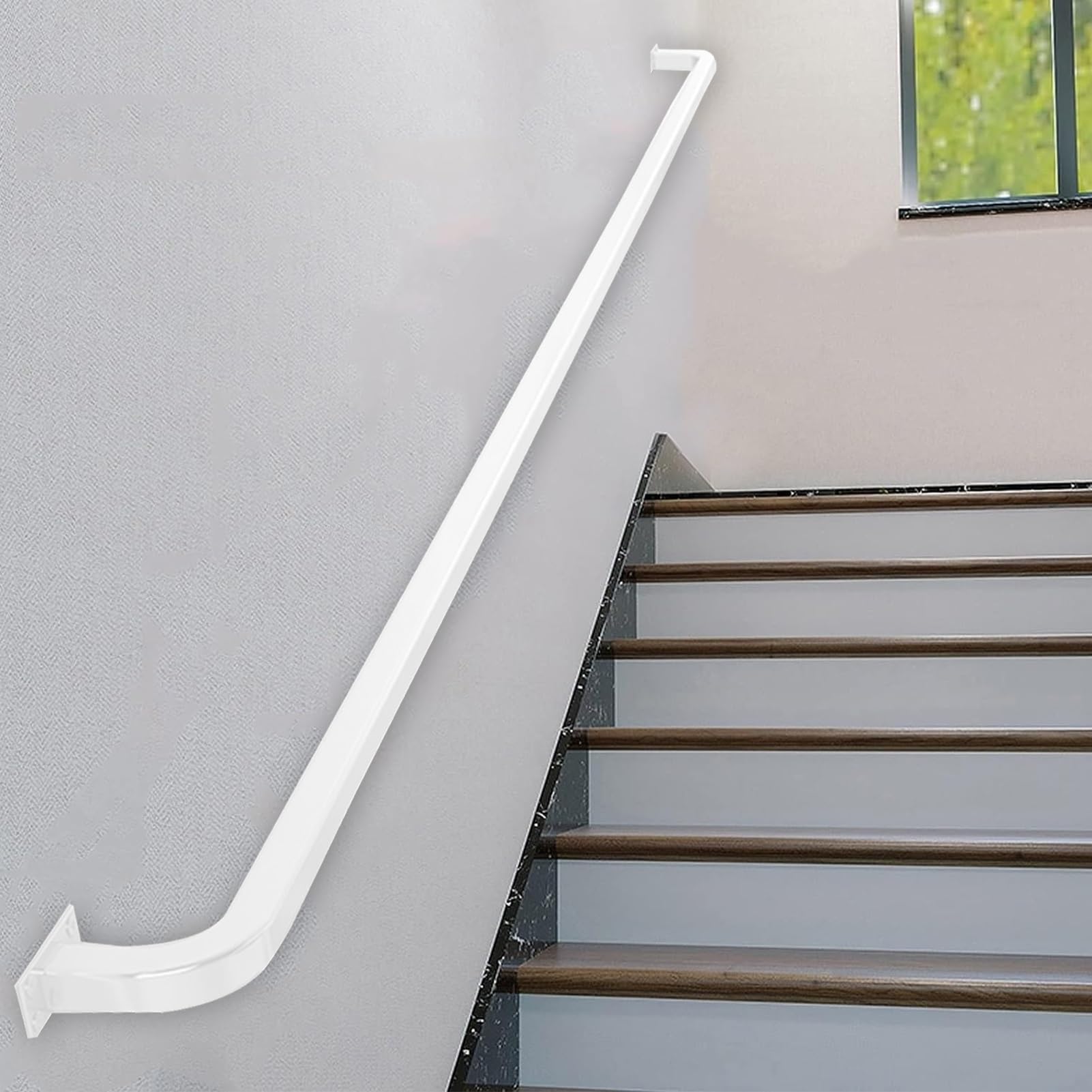 Main courante escalier extérieur et intérieur en fer blanc 20 pieds contre les chutes