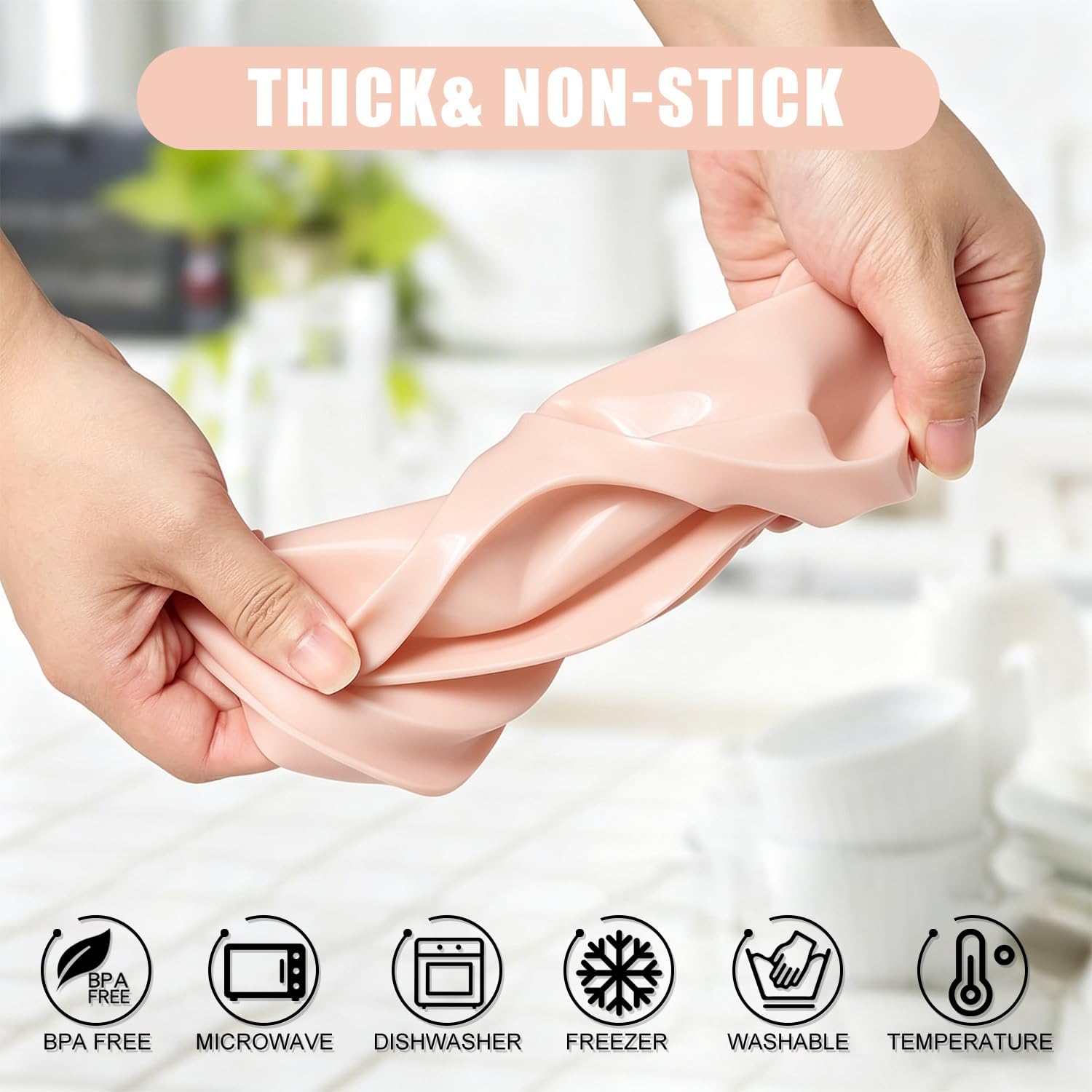 2 Pack 4 Inch Air Fryer Silicone Egg Molds Food Grade Non-Stick Heat Resistant Reusable Jumbo Round Muffin Pans for Egg Bites Breakfast Sandwiches Hamburger Buns Tart Pancake Baking
