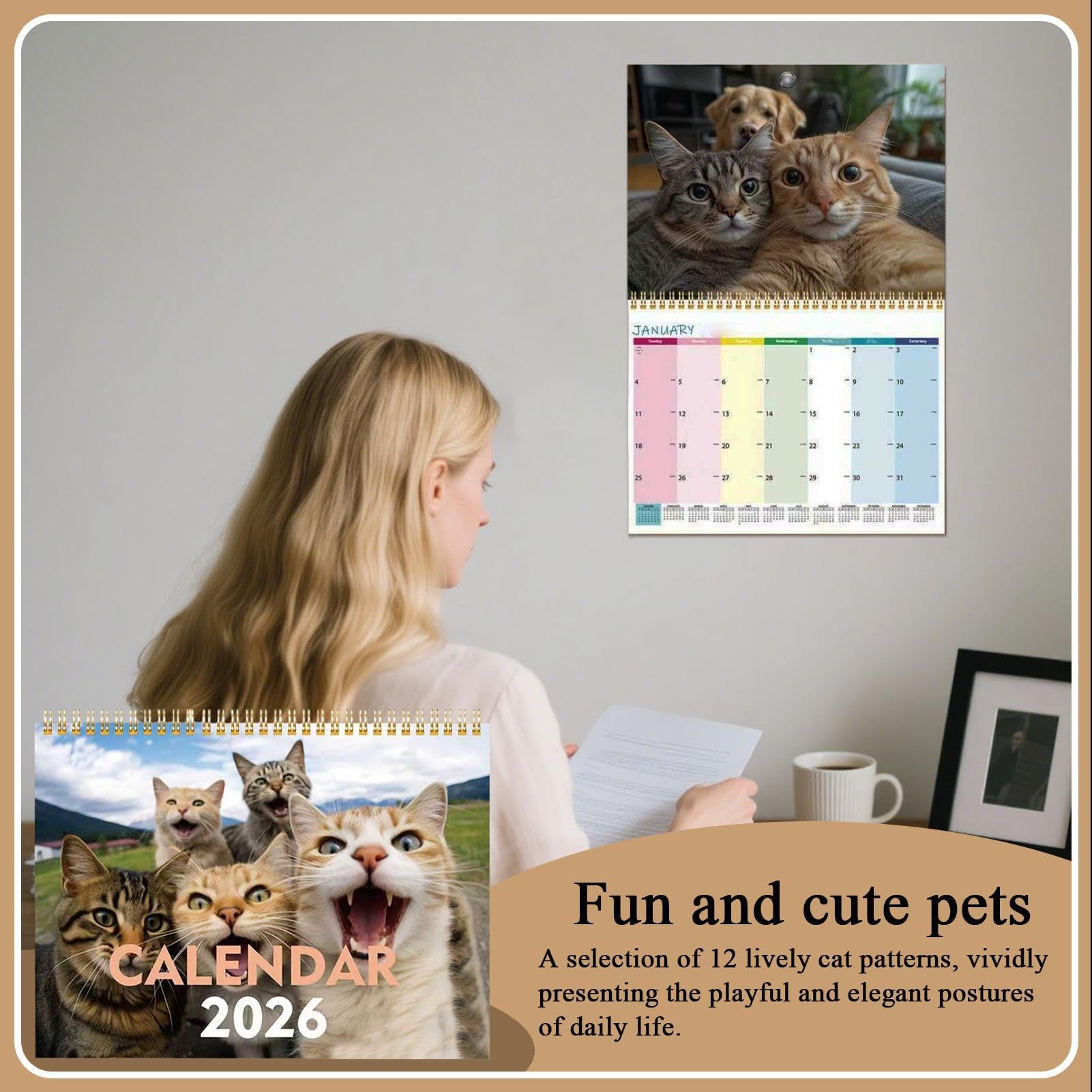 Mini Calendrier De Bureau Pour Animaux Mignons, Calendrier De Bureau Original, Petits Ornements Simples, Nouveau, 2025