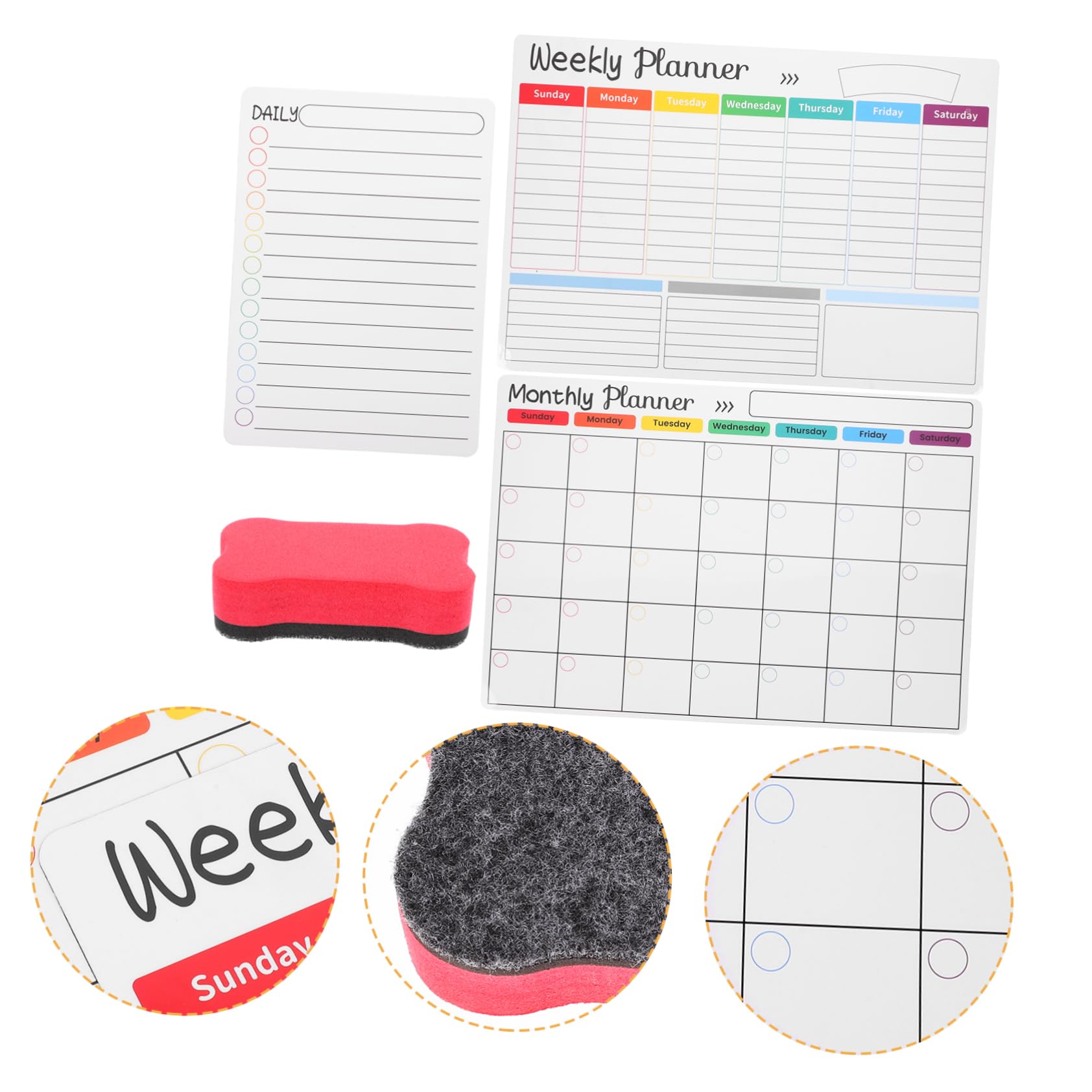 Lurrose 3 Set Bacheca Magnetica Per Frigorifero Piano Frigo Lavagna Magnetica Per Pareti Agenda Settimanale Frigo Magnetico Lavagna Magnetica Per Parete Piccole Lavagne a Secco Plastica