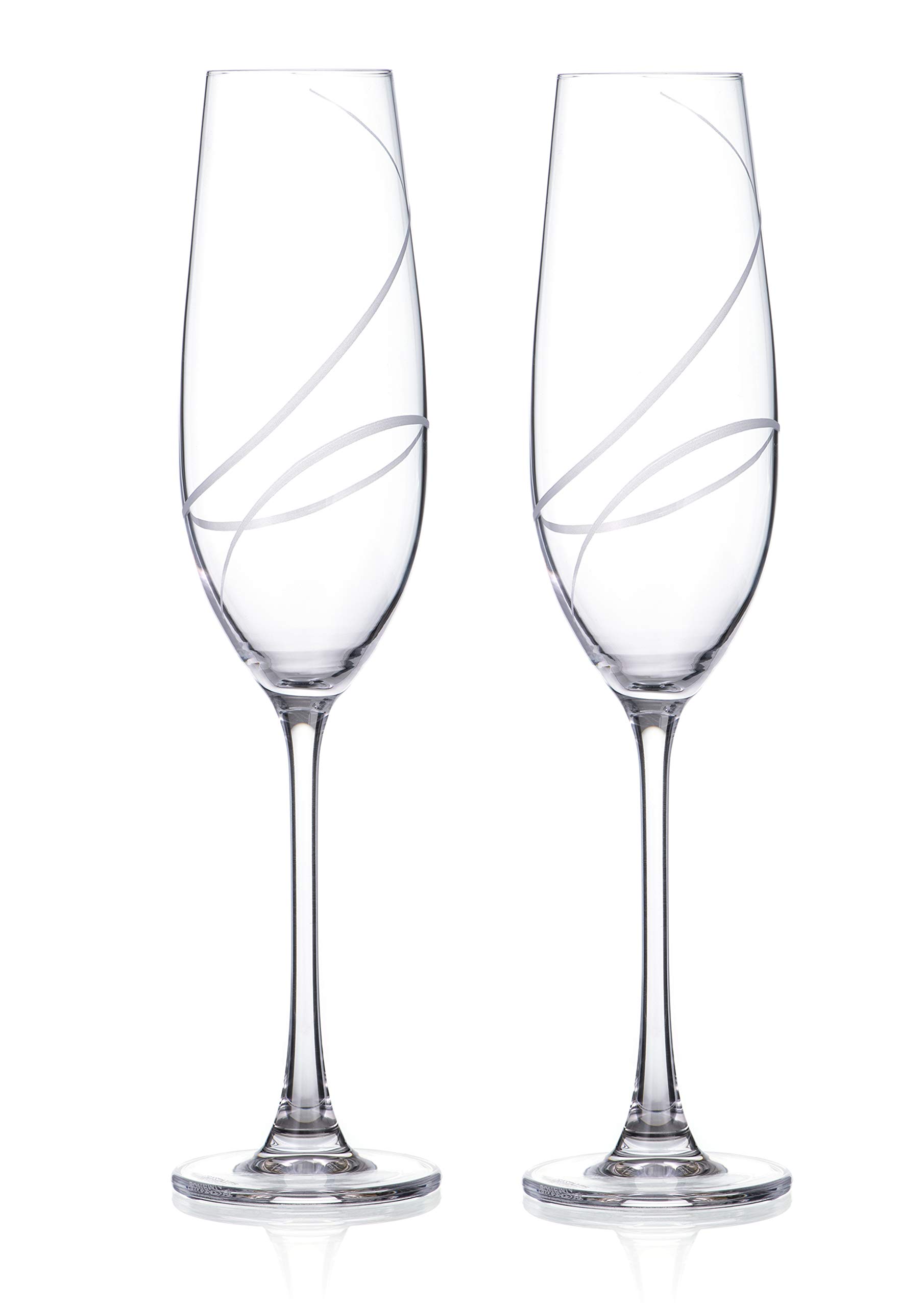 Copas de cava y champán DIAMANTE Aurora juego de 2 de cristal fino de flauta