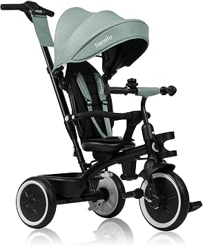 Lionelo Berry 2in1 Tricycle Stroller Trike for Kids from 1 year old to 25 kg 360  Rotating Seat, Adjustable Parent Steering Handle, Grows with Child, Free-Wheel with Footrest Mode, Canopy & Cup Holder