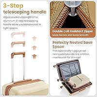 Vista 139 de Merax Equipaje, maleta extensible rígida con ruedas giratorias ligeras, Negro -, 40/48/52