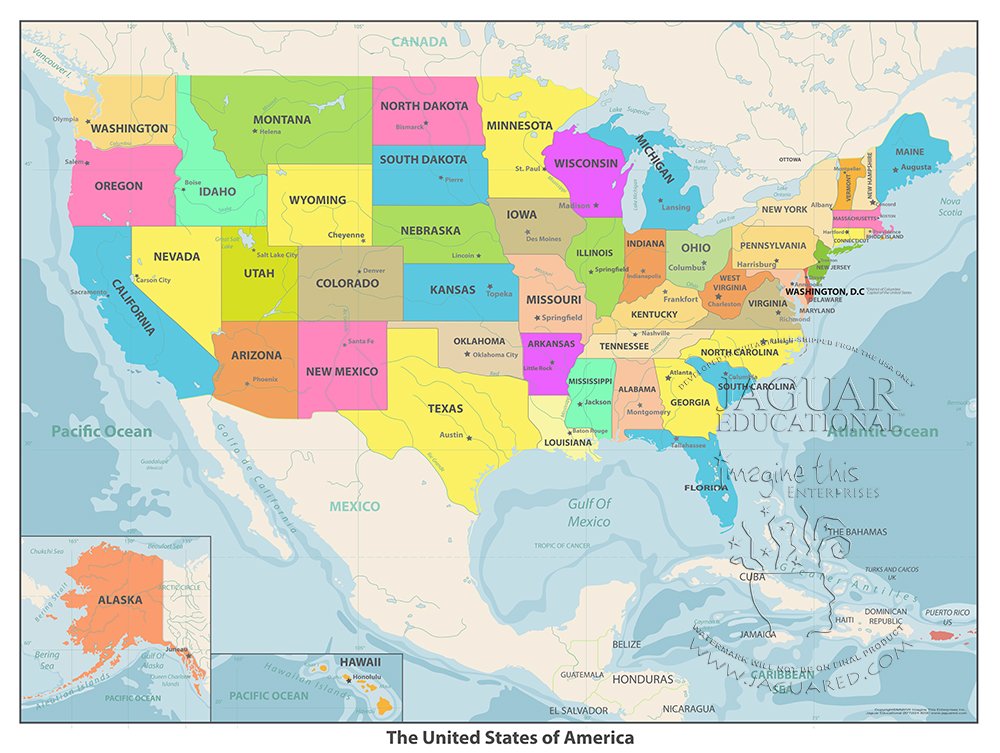 Mapa De Estados Unidos Y Sus Capitales Estados Y Sus Capitales
