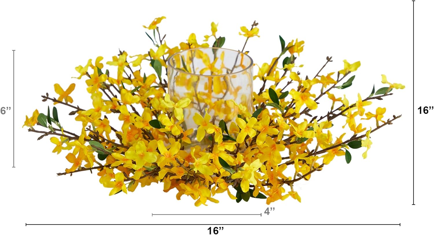 Nearly Natural 16in. Artificial Forsythia Candelabrum