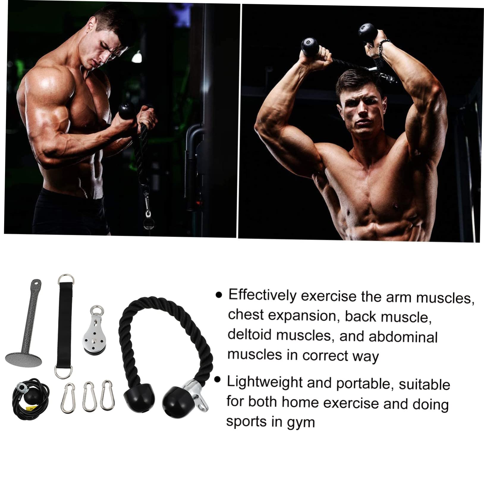 KOMBIUDA 1set Attrezzature per Allenamento Puleggia per Allenare Braccia e Schiena Facile Installare e Utilizzare Alta e Durata Accessorio per Palestra per Fitness e Riabilitazione