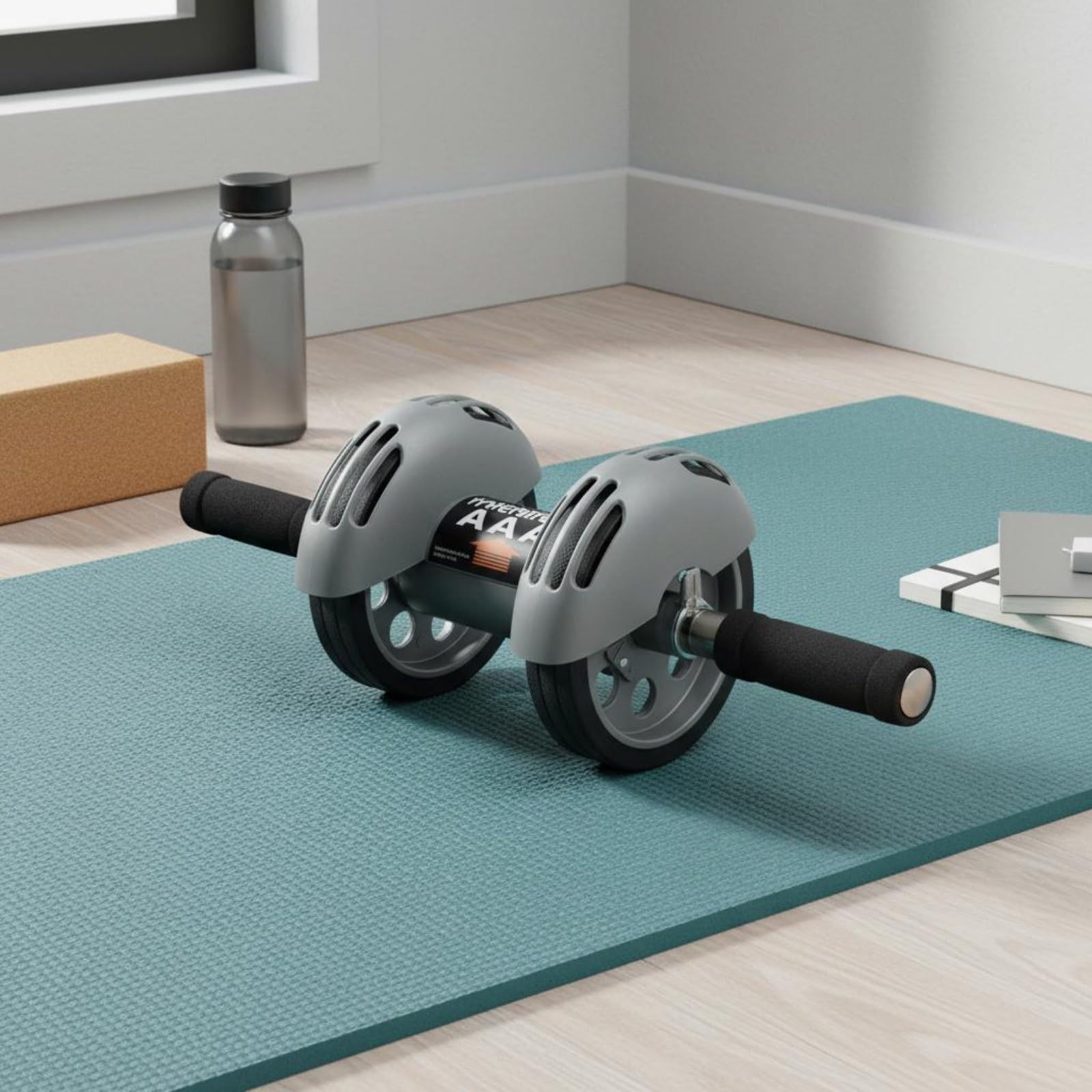 Bauchroller Bauchtrainer Fitnessrad Core Roller mit Rücklauftechnik für Mehr Wiederholungen Sicherer Halt Und Wackelfreiheit Langlebige Konstruktion, Vierfach-Rückprall