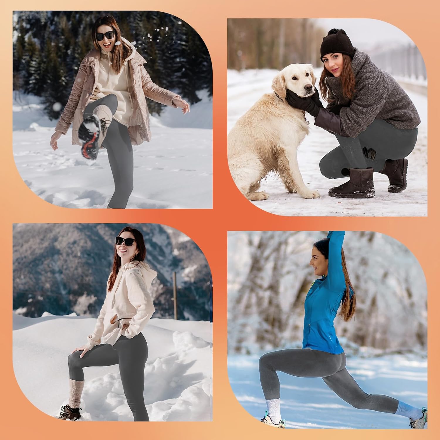 Thermal Leggings Women High Waist Fleece Lined Winter Leggings Workout Warm Yoga Pants Tights - Image 5