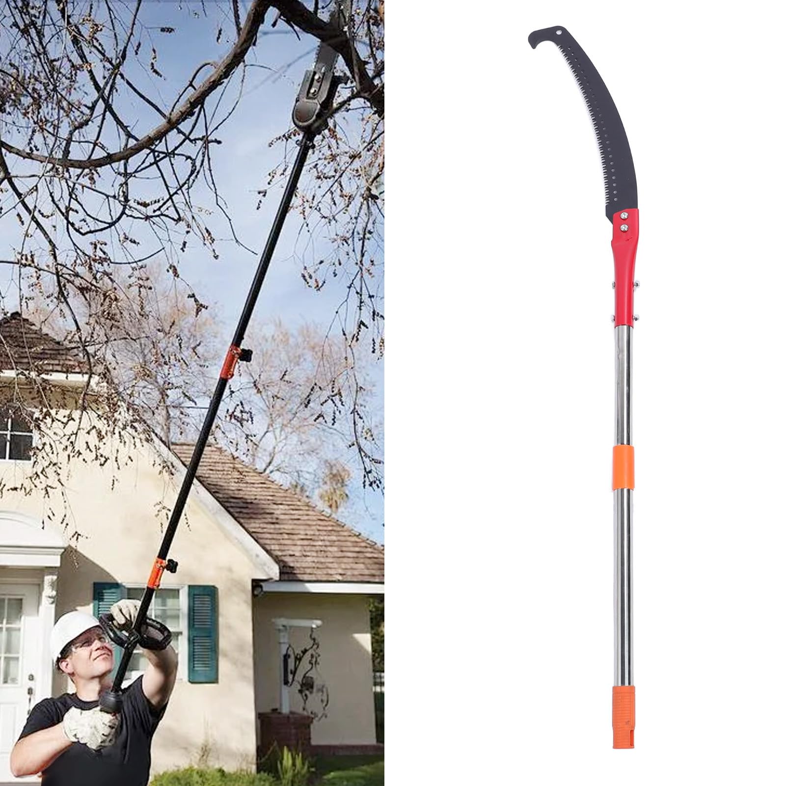 Aramox Ręczna Przycinarka do Słupów o Długości 218 Cm, 5-biegunowa, Wysuwana Piła Ręczna, żelazko ze Stali Nierdzewnej, Regulowane Gałęzie, Trymer do Przycinania Trawników, Ogrodów i Leśnictwa