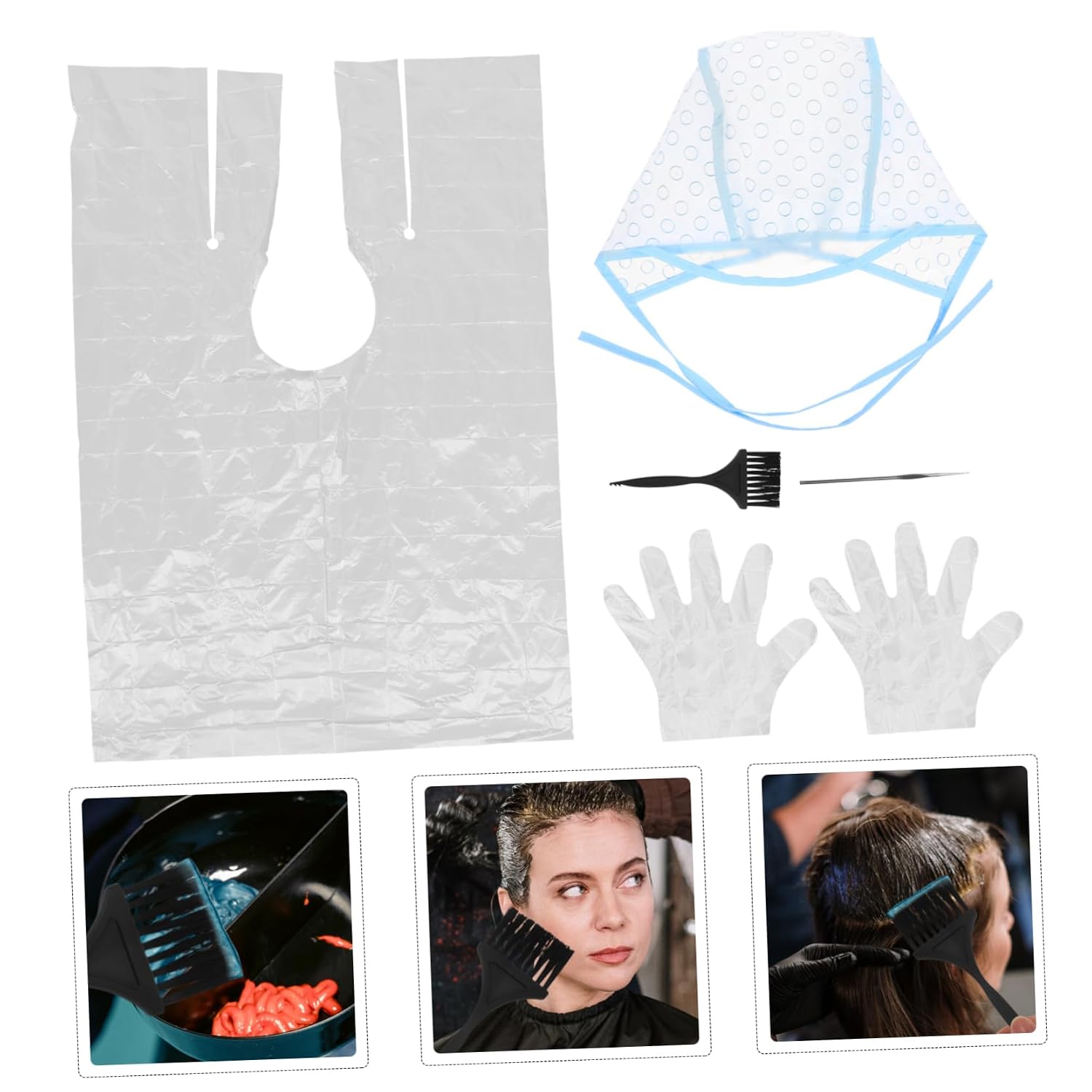 1set Dyeing Cap Disposable Hair Dye Tools Kit Convenient Hair Color Accessories for Safe and Dyeing