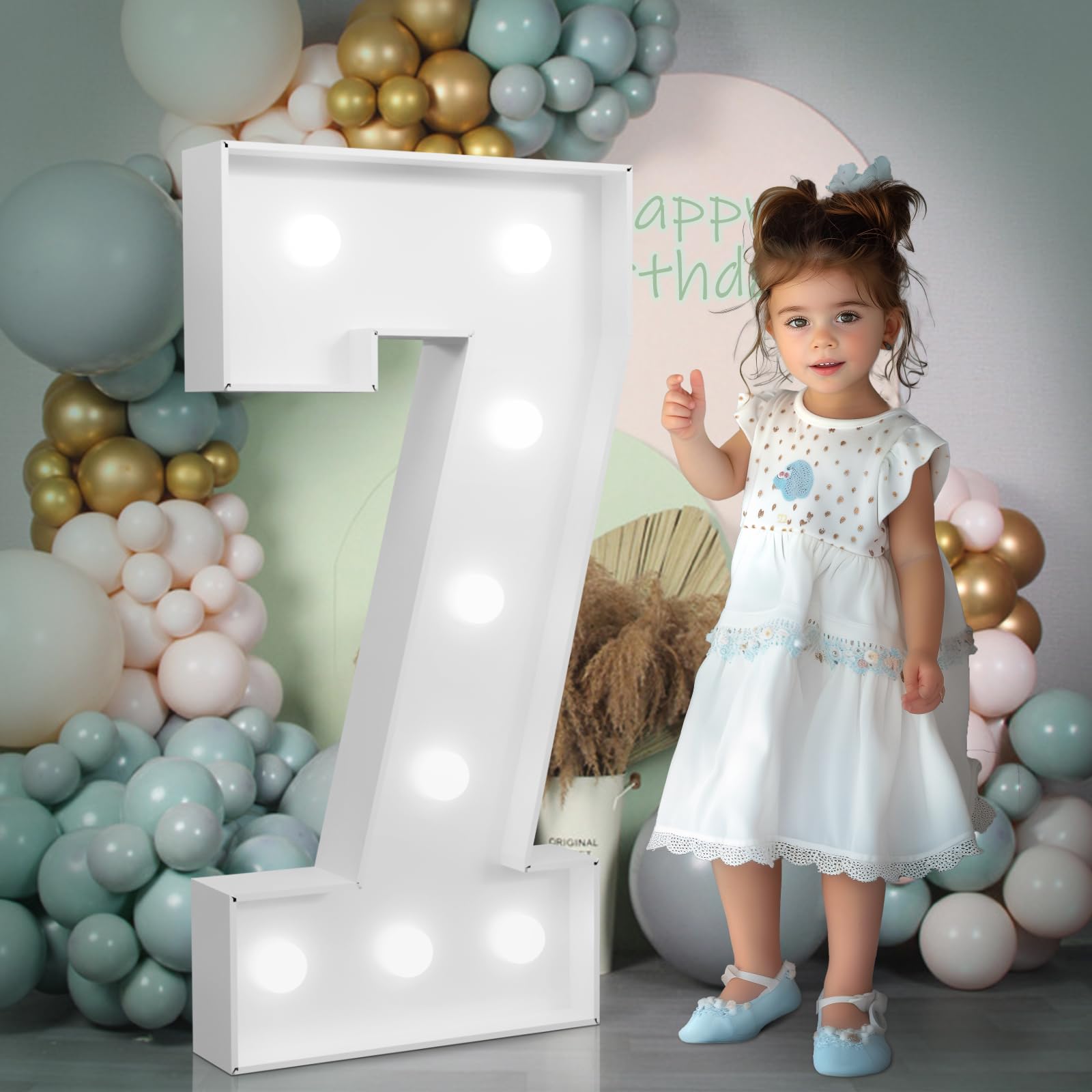Snapklik.com : Imprsv Light-up Numbers 7th Birthday Decorations: Large
