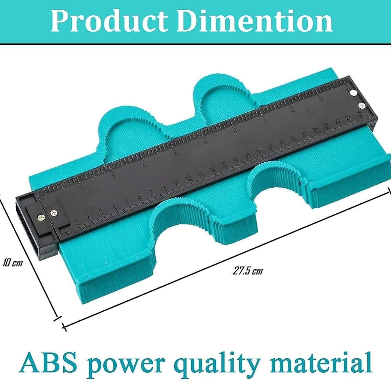 Nalmie Master Contour Gauge Duplicator, Plastic Profile Tool with Measuring Ruler for Woodworking Templates, Corners, Tiles, Laminate 3