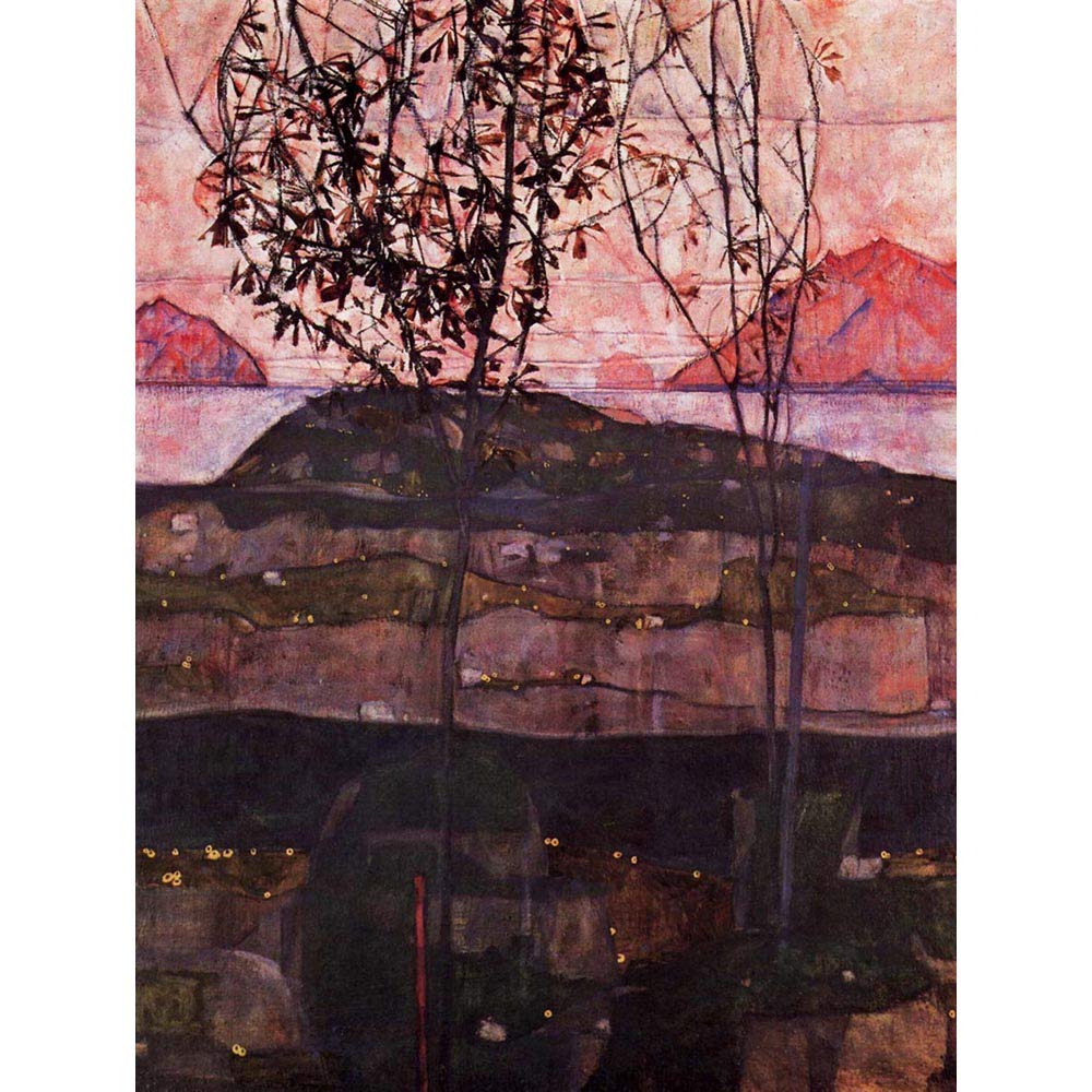 Wee Blue Coo Egon Schiele Underground Sun Old Master Painting Art Print Poster Wall Decor 12X16 Inch
