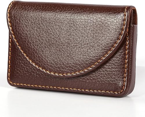 Miniatura 15 de KINGFOM Tarjetero de piel sintética para tarjetas de presentación, tarjetero universal con cierre magnético, color negro (25 tarjetas)