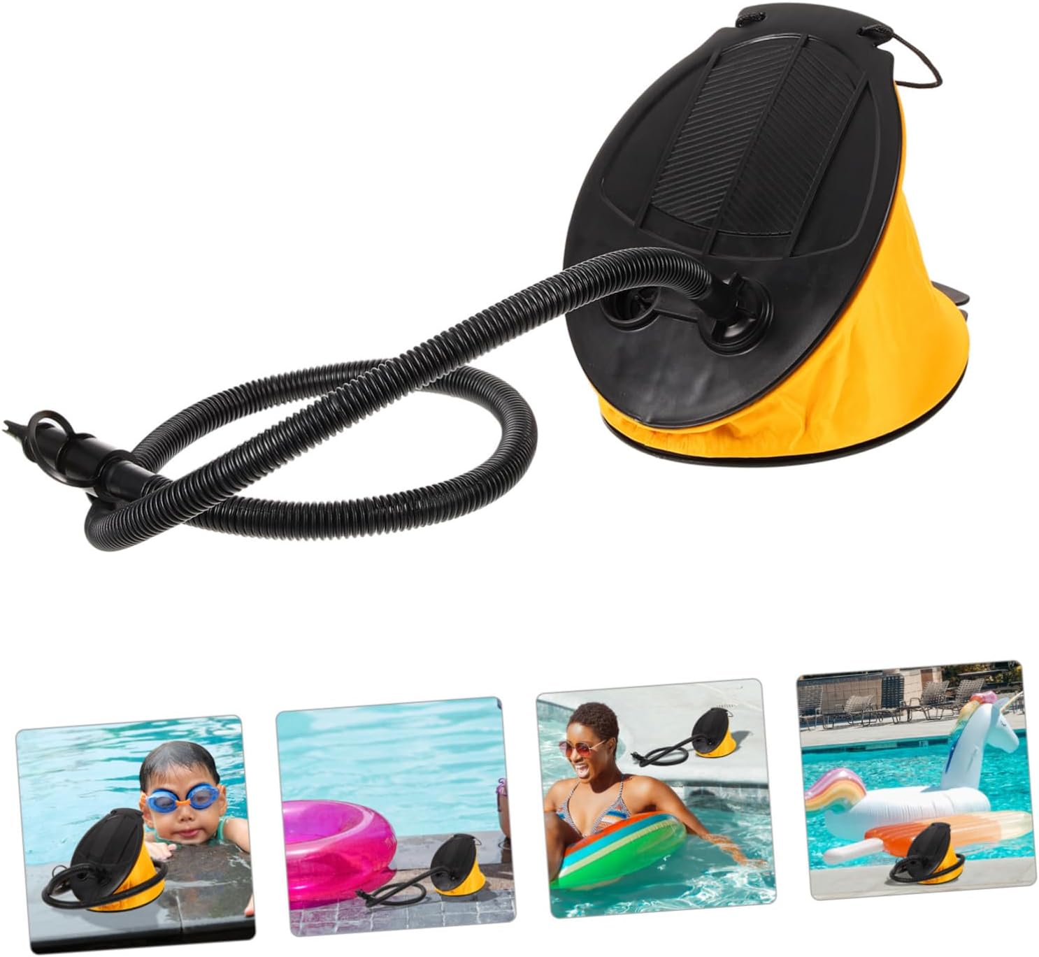 Cabilock Inflatable Bed Foot Pump with Long Hose Manual Air Pump for Air Mattress Inflatable Boat Balloon Swimming Ring Easy to Use Foot Operated Inflator