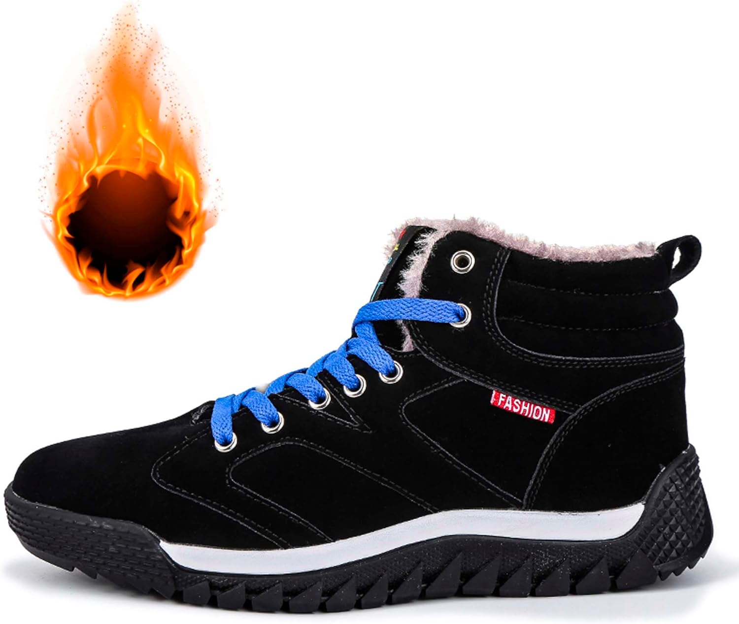 Men's Winter Hiking Shoes,High Top Snow Cotton Boots,Non-slip Outdoor Winter Hiking Boots