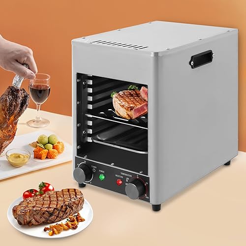 Miniatura 4 de Asador eléctrico para carnes, parrilla eléctrica de 30-1500 F, parrilla eléctrica portátil de acero inoxidable, parrilla de carne de mesa para