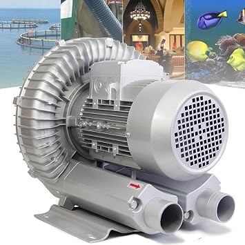 110V 60Hz Single Phase Regenerative blower High-Pressure Vortex Ring Blower 0.16/0.24/0.34/0.47/0.50/0.74/1.01/1.48/2.01HP Ring Blower for Fish Tank Centrifugal blower,1100W/1.48HP
