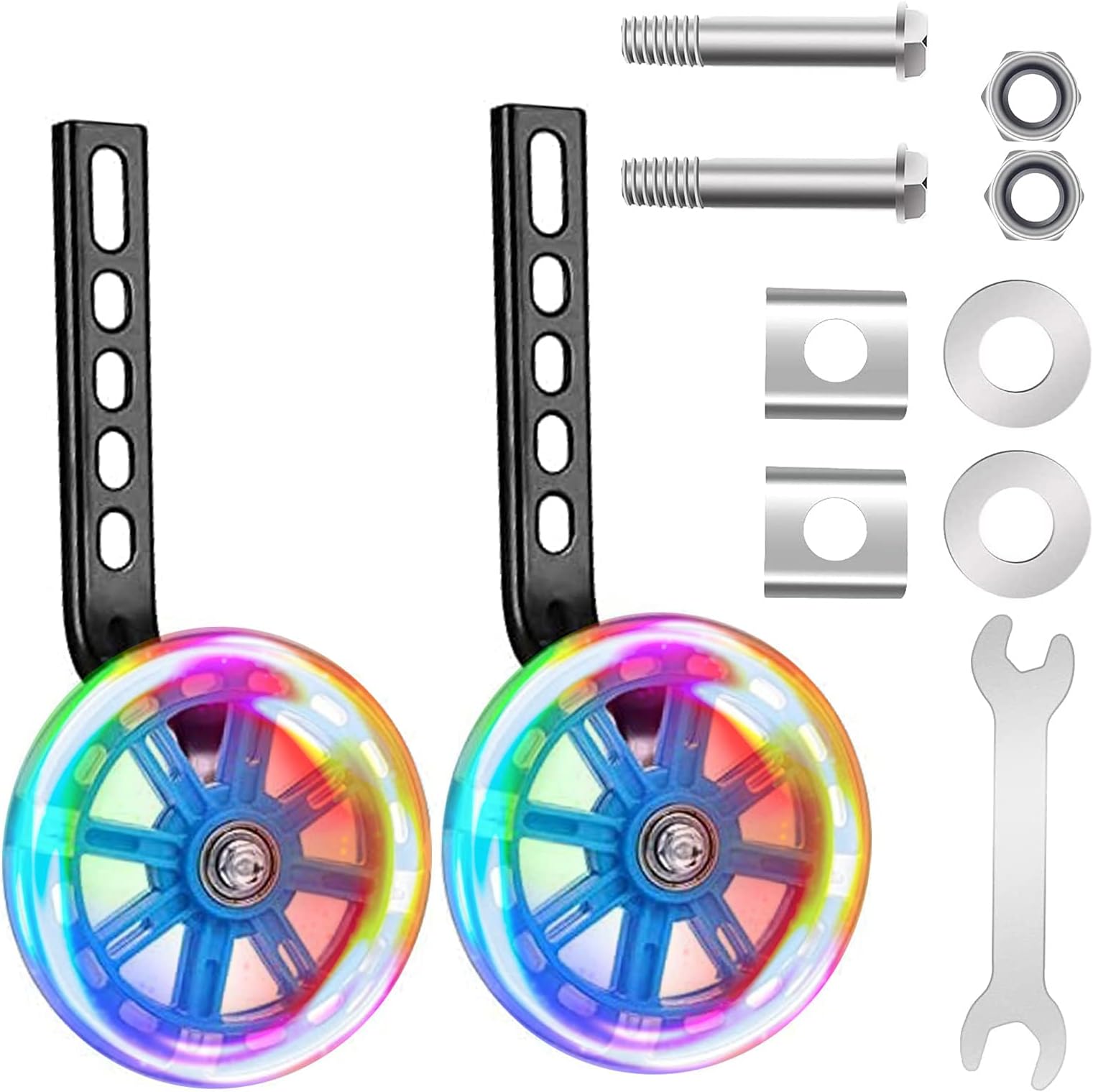 Kids Bicycle Training Wheels - Adjustable Stabilizers for 12-20 Inch Bikes, Safe Support for Boys & Girls, Ideal for Learning to Ride (Blue)