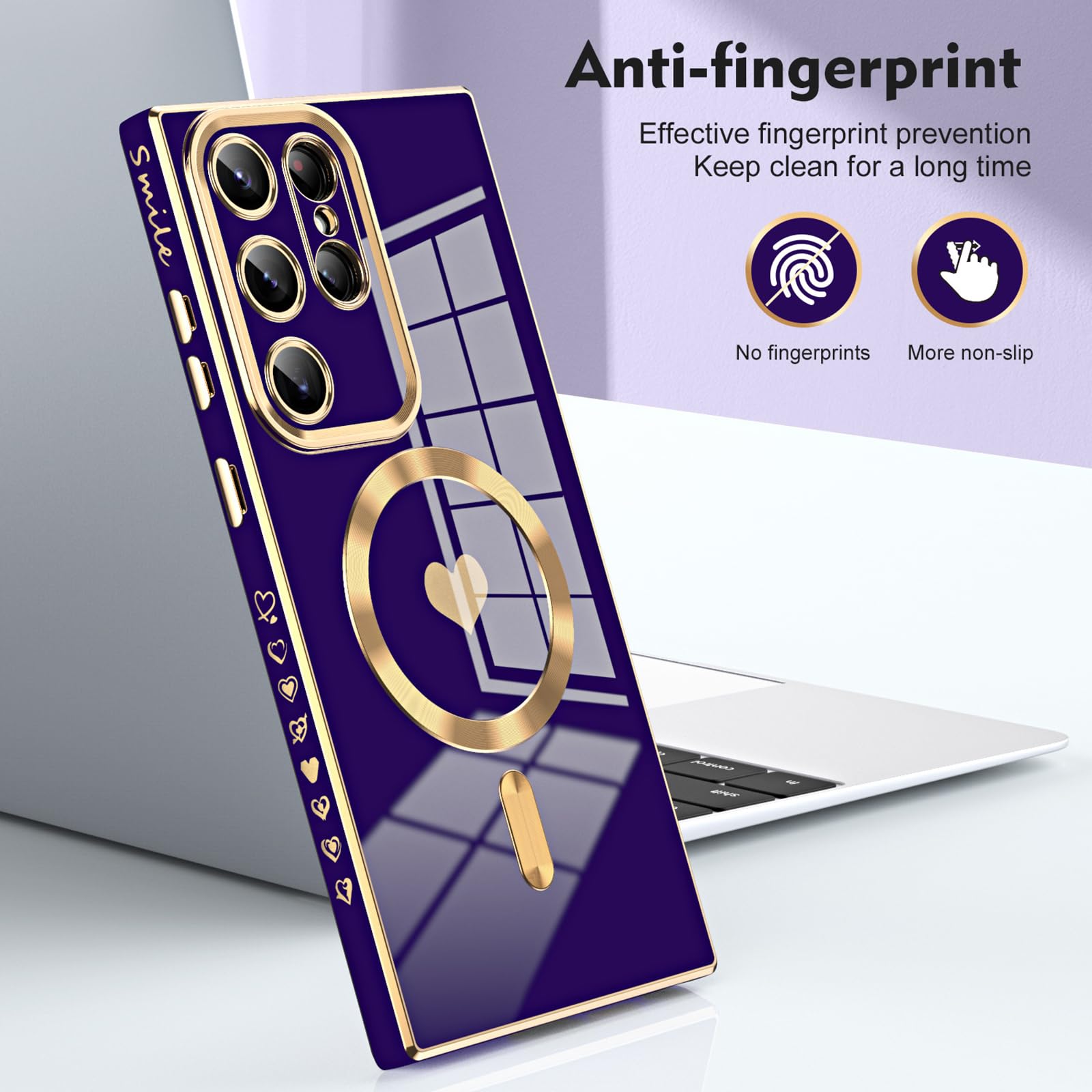 Etui magnetyczne do Samsung Galaxy S26 Ultra/S26 +/S26, luksusowe, miękkie, odporne na wstrząsy powłoka TPU z osłoną aparatu, różowy, S26 +