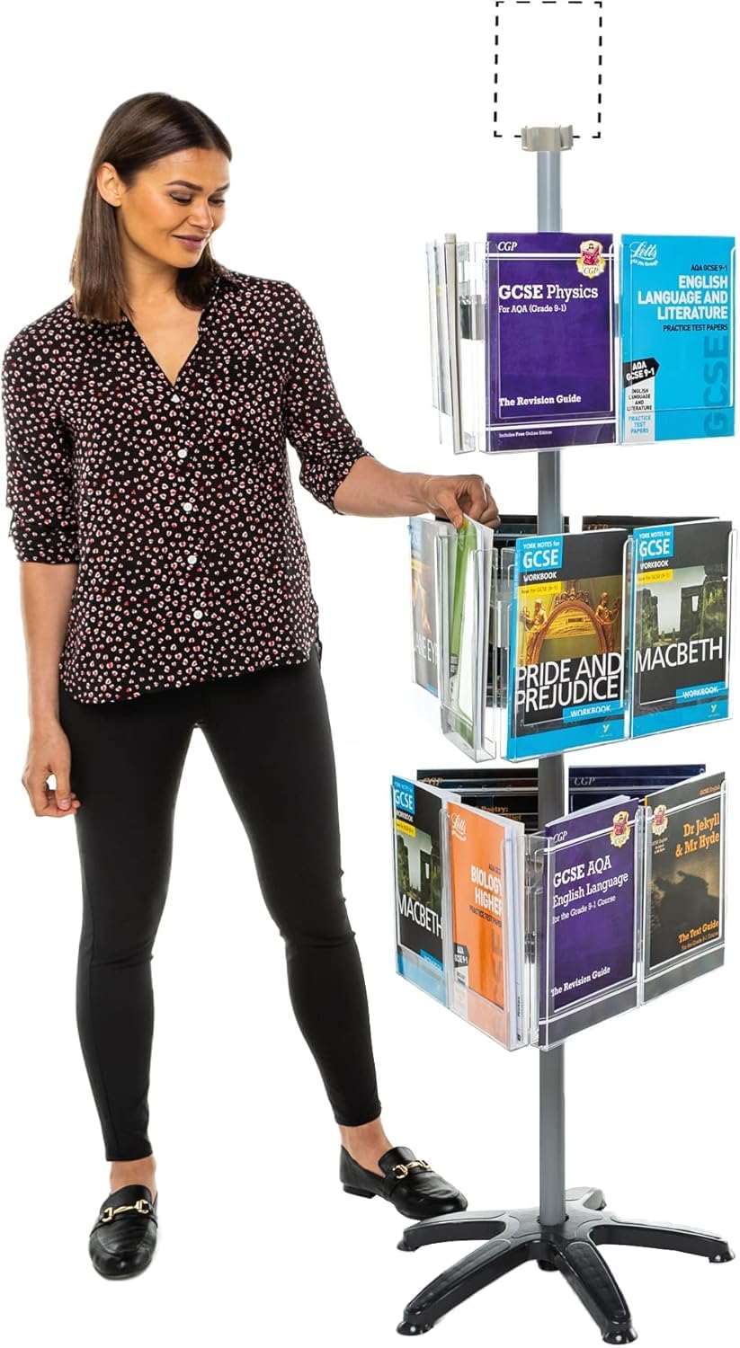 Metroplan Leaflet Holder | Freestanding Revolving brochure Display & Dispenser | Expanda-Stand System | 18 x A4 Pockets