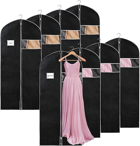 Miniatura 7 de Syeeiex Bolsa de traje de 40 pulgadas, juego de 16 bolsas de ropa para colgar ropa, bolsas de trajes, bolsas de traje para almacenamiento en armario