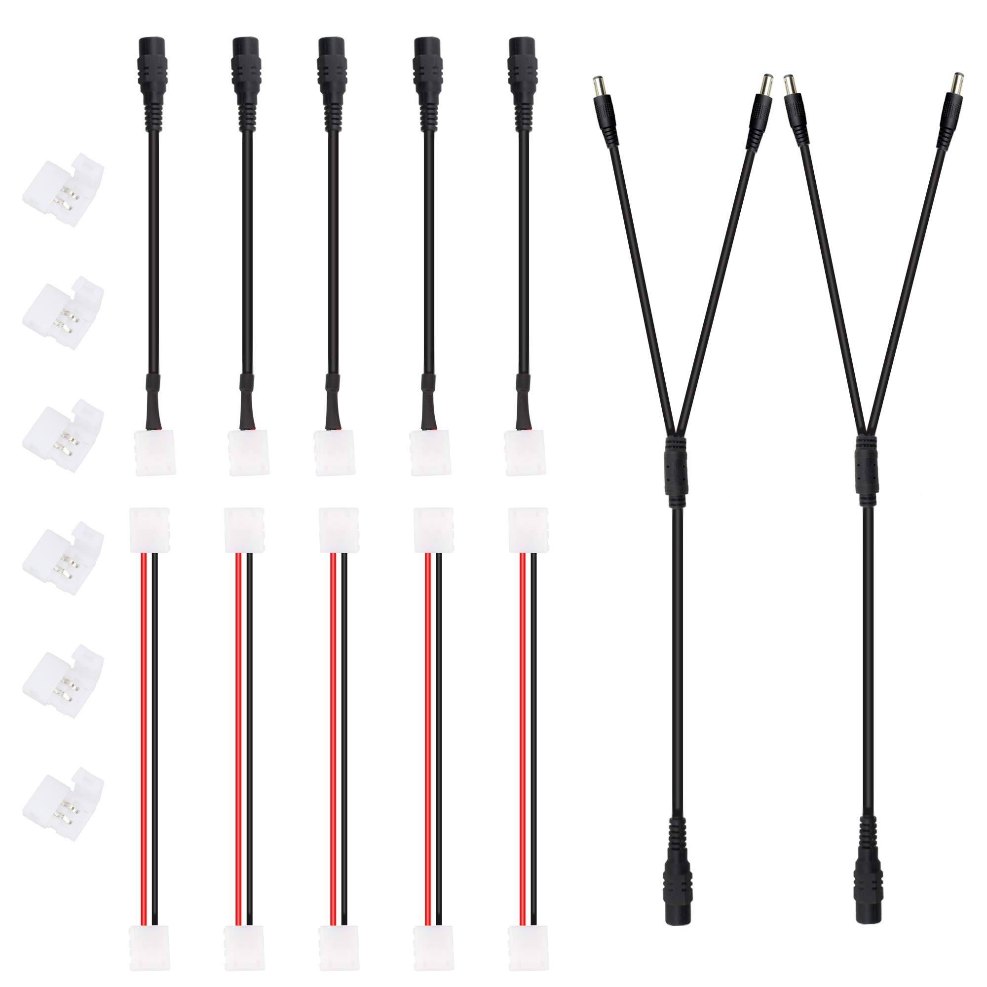 Buy 2 Pin LED Strip Connector 8mm, SIM&NAT LED Connector Kit with 6