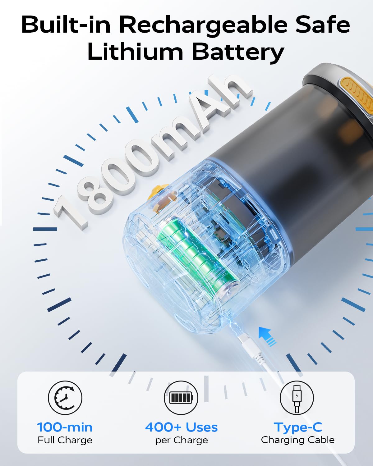 JUPITEARTH Electric Pencil Sharpener for Kids Hands-Free Rechargeable Auto in Out Spaceship Fully Automatic Pencil Sharpener Fits 6 — view 8