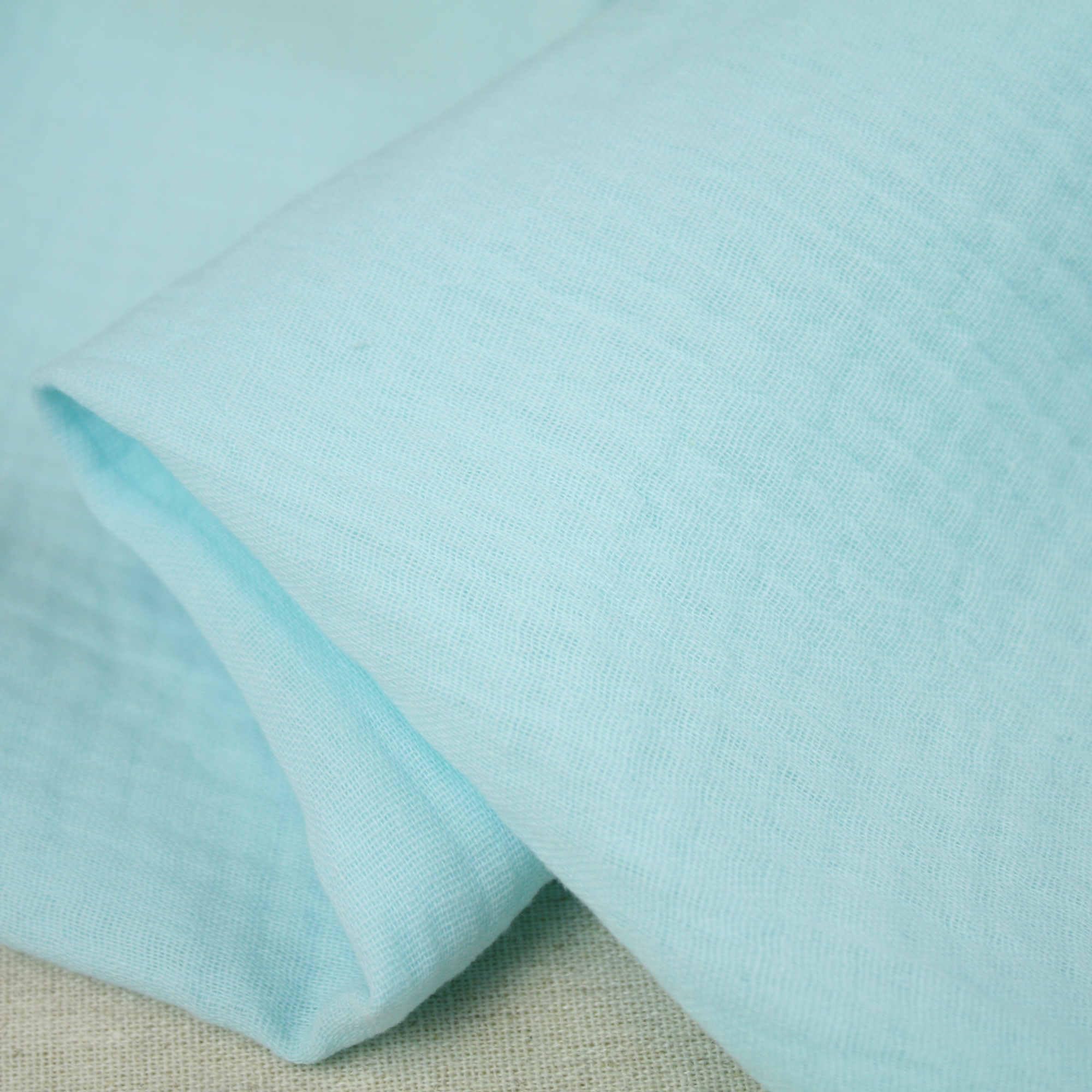 Double Gauze 100% Cotton Fabric Dressmaking Plain Lightweight Soft Muslin (Seafoam)