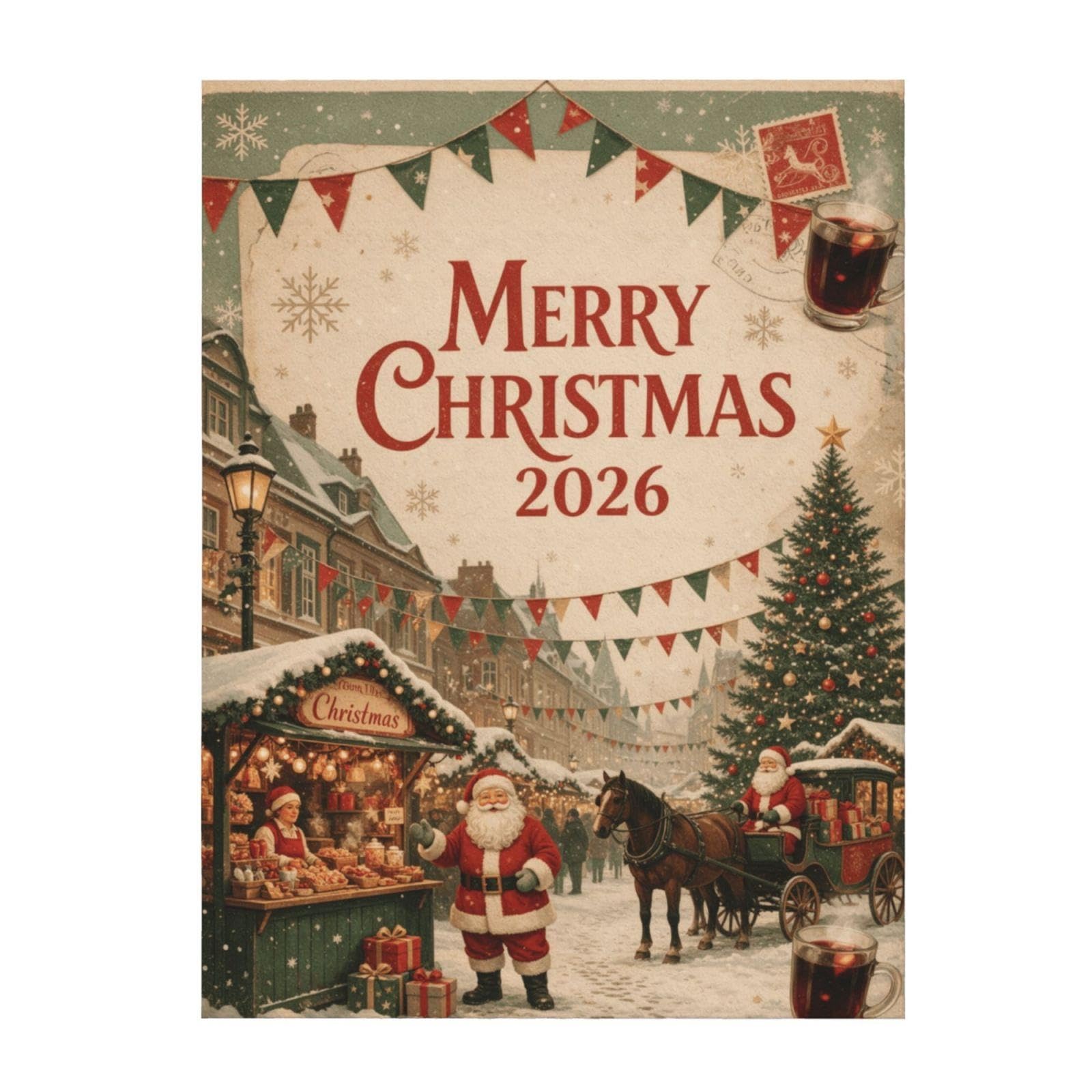 Kuscheldecke Weihnachten Bratwurst Stern weich warm Geschenk, Printed