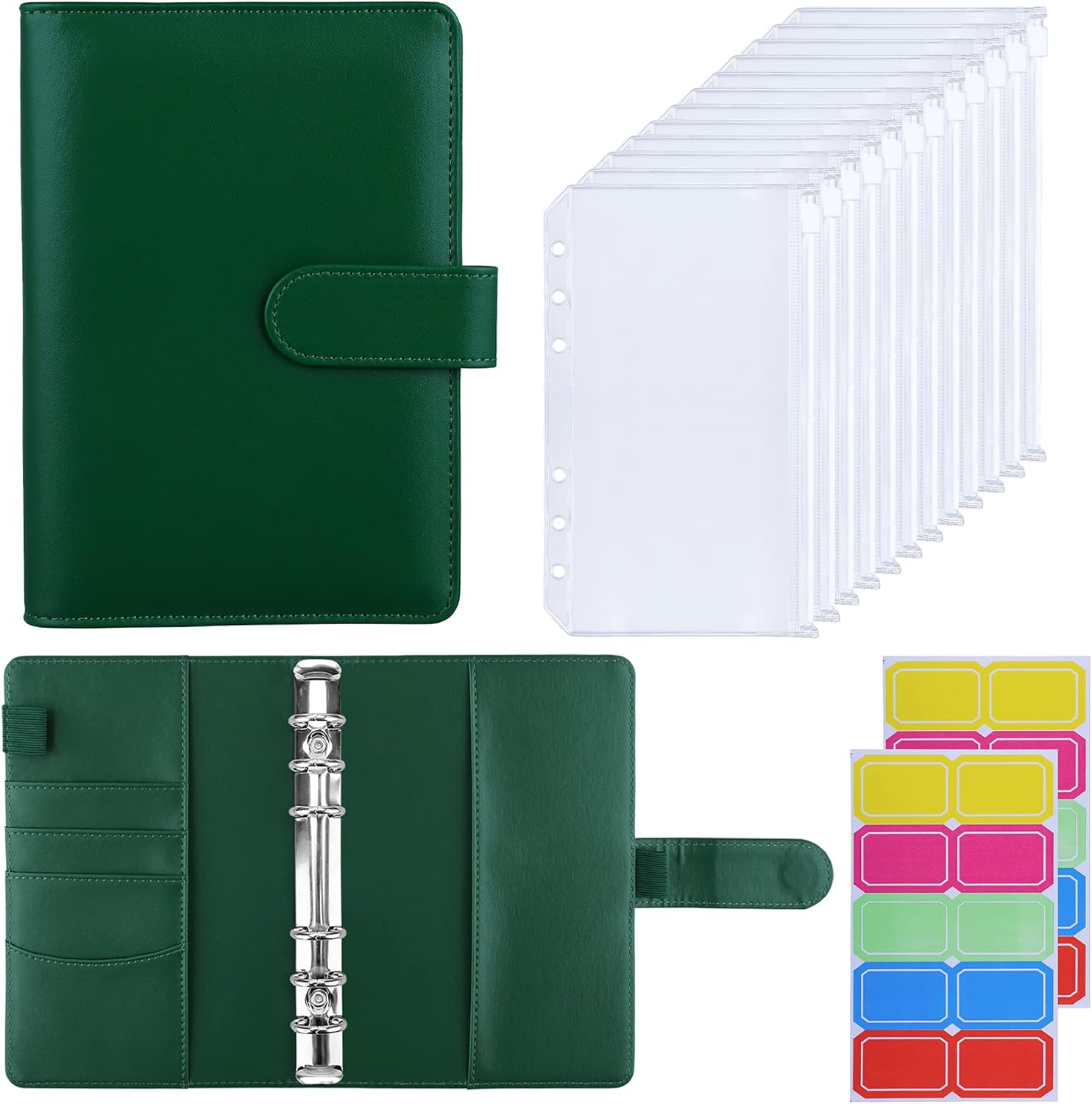 HAUTOCO A6 Budget Binder with Zipper Envelopes for Money Organiser