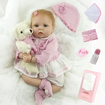 ZIYIUI Simulation Reborn Babies 22 Inch 55 cm Reborn Baby Dolls Soft Vinyl Silicone Lifelike Reborn Dolls Reborn Toddler Girl Boy Toy Christmas Gift