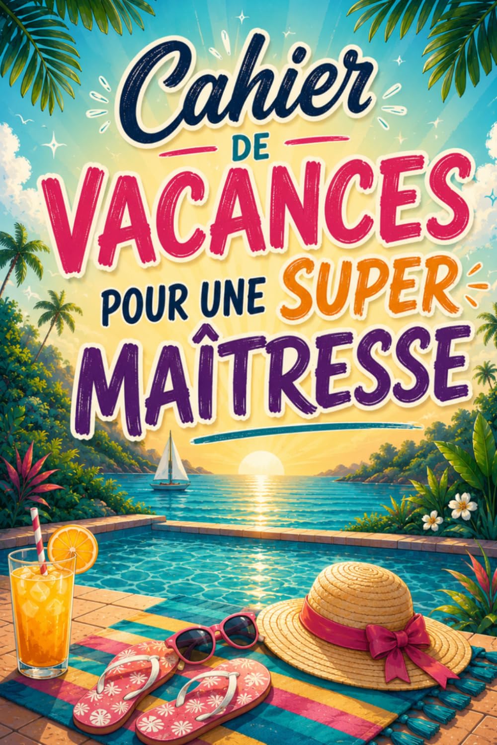 Cahier de Vacances pour une Super Maîtresse: Jeux, Quiz et Activités Relaxantes - Le Cadeau Idéal pour Remercier une Maîtresse en Fin d’Année Scolaire