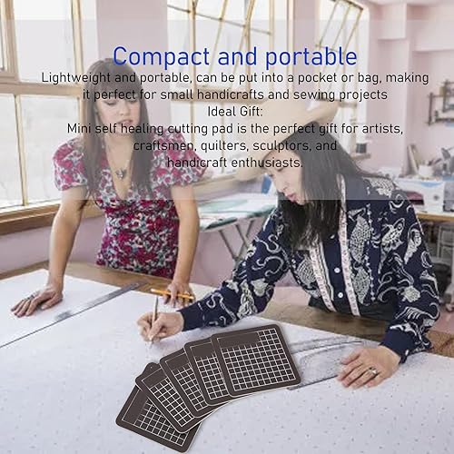 Miniatura 7 de Tapete de corte, 5 piezas de mini almohadillas de corte autorreparables de 2.4 x 2.4 x 0.1 pulgadas, material de PVC, tabla de cortar para