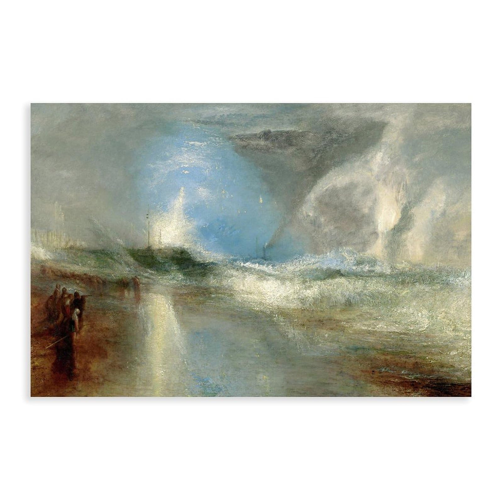 DFJyjFGJJ Joseph Mallord William Turner,Rockets And Blue Lights to Warn Steamboats of Shoal Water Canvas Poster And Wall Art Picture Print Modern Family Bedroom Decor 16" L X 24" W