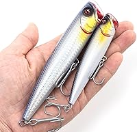 Vista 7 de Dr.Fish Popper - Señuelos de pesca de agua salada, 4/5.5 pulgadas GT Popper VMC anzuelos agudos señuelos de pesca para lubina, lucio, salmón en alta